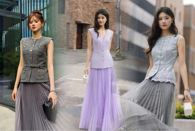 Diện đồ tone sur tone nàng công sở khoe dáng thời thượng, sành điệu- Ảnh 1.