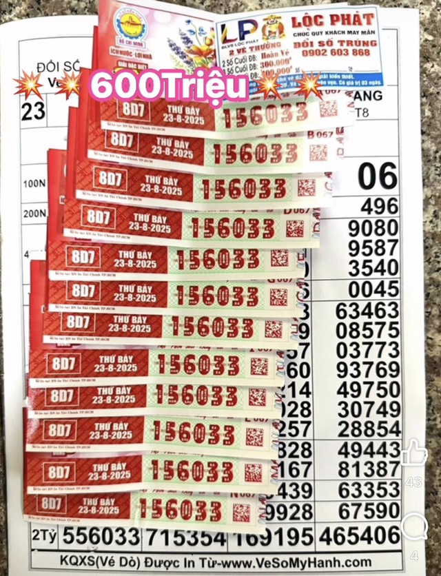 Xổ số miền Nam ngày 23 tháng 8: Ôm vé ế, trúng 14 tờ đài Bình Phước- Ảnh 2. Xổ số miền Nam ngày 23 tháng 8: Ôm vé ế, trúng 14 tờ đài Bình Phước- Ảnh 2.