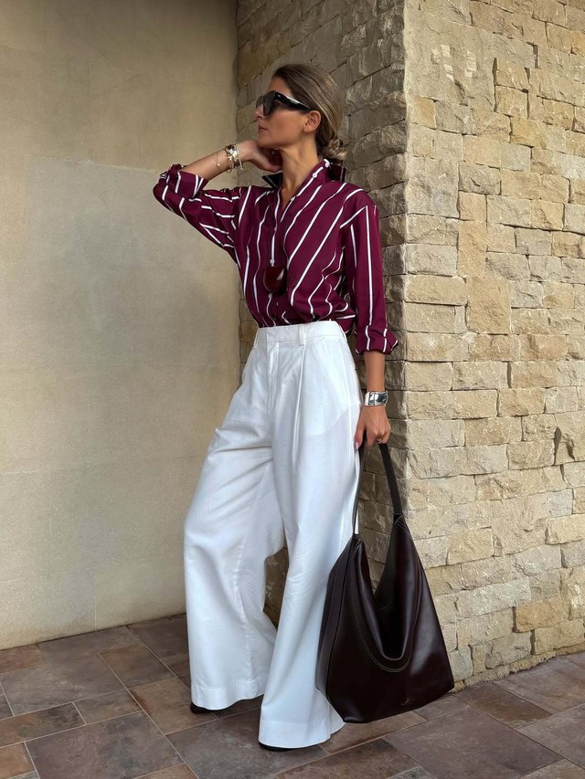 Áo kẻ sọc vừa hiện đại lại trẻ trung, hợp với quần jeans, váy dài- Ảnh 4.