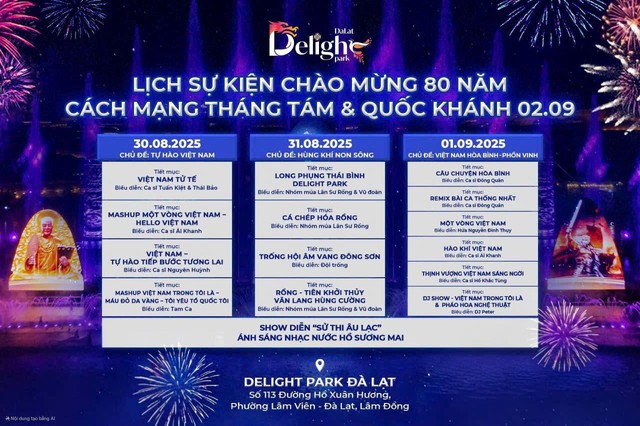 Khám phá chuỗi sự kiện đặc biệt, mừng Quốc khánh 2.9 tại Delight Park Đà Lạt- Ảnh 1.