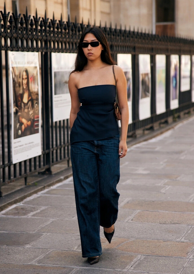 Quần jeans ống rộng, diện thế nào cũng chất- Ảnh 1.