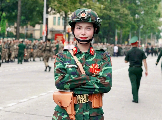 Ch&acirc;n dung nữ khối trưởng xinh đẹp tham gia đội h&igrave;nh diễu binh A80  - Ảnh 5.