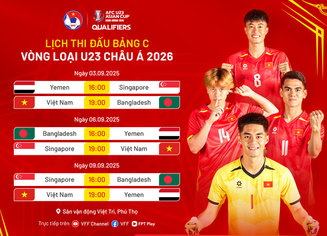 Lịch thi đấu U.23 Việt Nam mới nhất: Ra sân giờ vàng, phát trên 3 kênh gồm…- Ảnh 1. Lịch thi đấu U.23 Việt Nam mới nhất: Ra sân giờ vàng, phát trên 3 kênh gồm…- Ảnh 1.