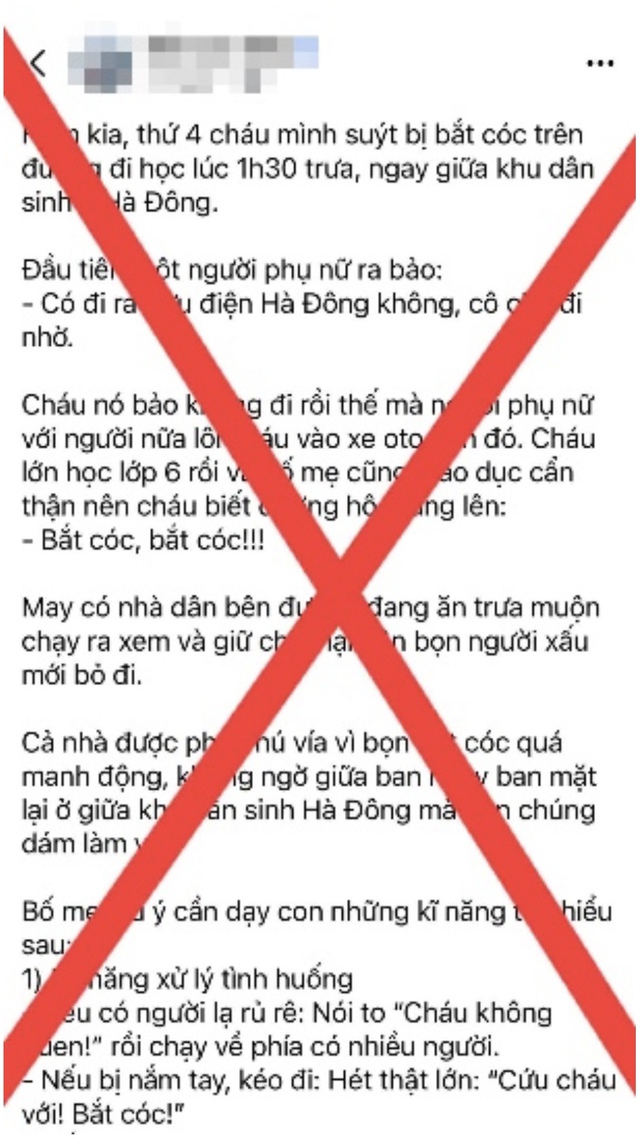 Công an bác bỏ thông tin học sinh cấp 2 ở Hà Nội bị bắt cóc- Ảnh 1.