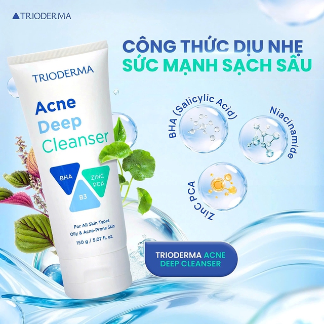 Cách sử dụng sữa rửa mặt Trioderma Acne Deep Cleanser chuẩn da sạch, ngừa mụn hiệu quả - Ảnh 3.
