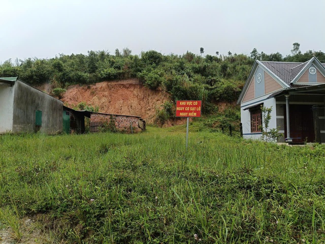 Quảng Ngãi: Kiểm tra vết nứt dài 200 m xuất hiện trên đồi trồng mì - Ảnh 2.