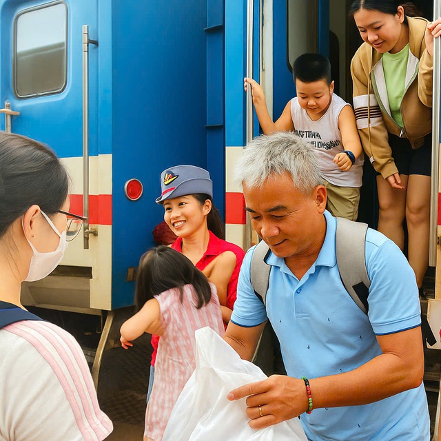 Hào khí trên chuyến tàu SE3 nhân dịp Quốc khánh 80 năm độc lập của dân tộc - Ảnh 8. Hào khí trên chuyến tàu SE3 nhân dịp Quốc khánh 80 năm độc lập của dân tộc - Ảnh 8.