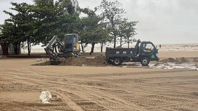 Dân lấy cát biển tr…