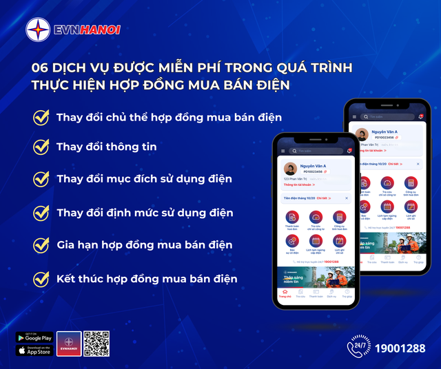 EVNHANOI miễn phí 6 dịch vụ cho khách hàng tại Hà Nội- Ảnh 1.