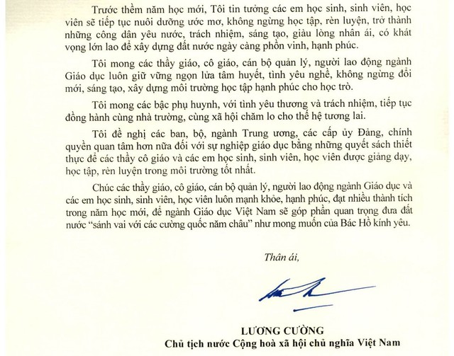 Thư của Chủ tịch nước gửi ngành giáo dục nhân dịp khai giảng năm học 2025-2026 - Ảnh 2.
