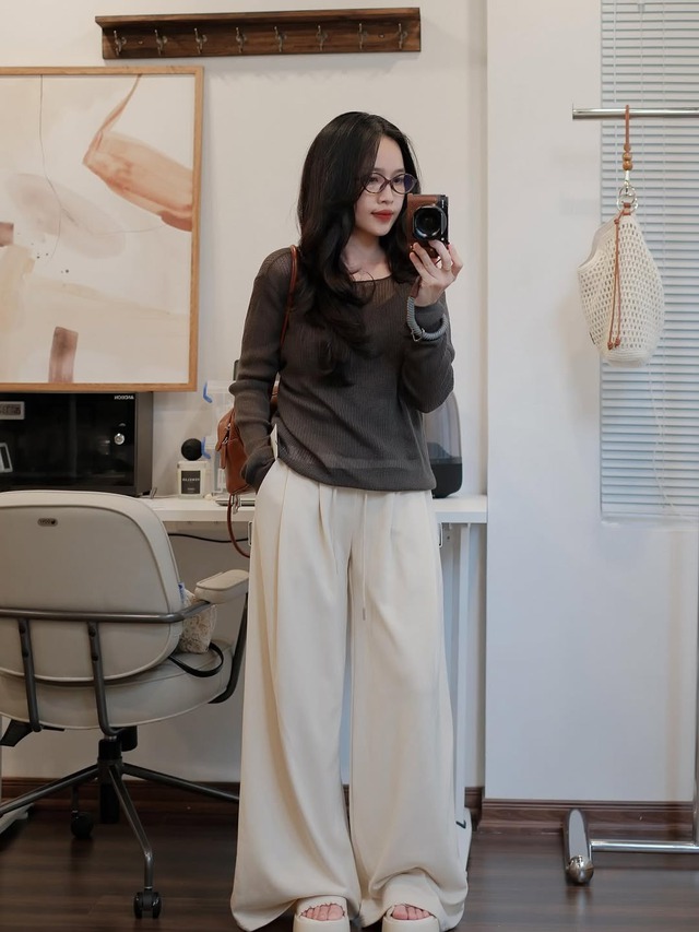 Quần ống rộng lên ngôi, 'cứu tinh' cho mọi vóc dáng- Ảnh 5.