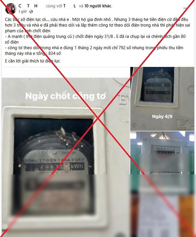 EVNNPC cảnh b&aacute;o th&ocirc;ng tin sai sự thật về h&oacute;a đơn tiền điện tr&ecirc;n mạng x&atilde; hội - Ảnh 2.