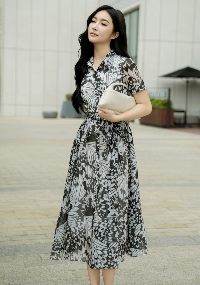 Mặc đẹp, sang dễ dàng cùng váy sơ mi họa tiết- Ảnh 5.