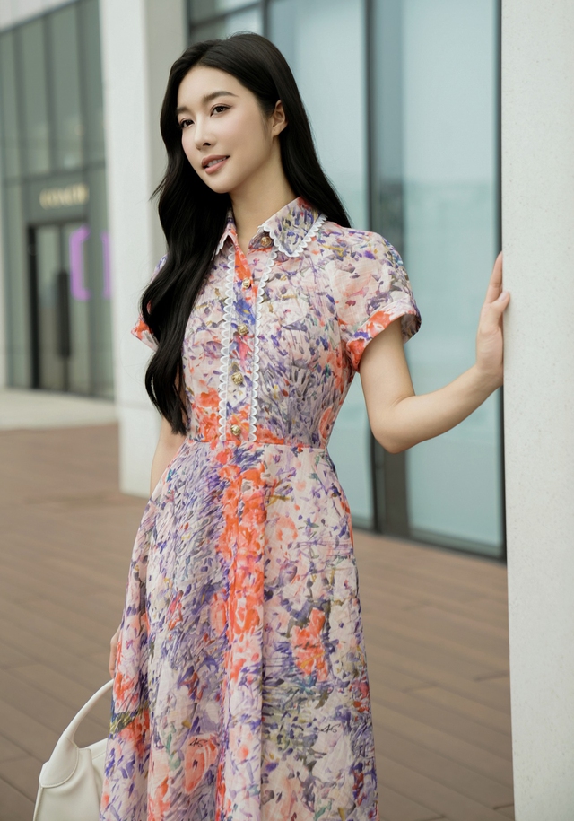 Mặc đẹp, sang dễ dàng cùng váy sơ mi họa tiết- Ảnh 3.