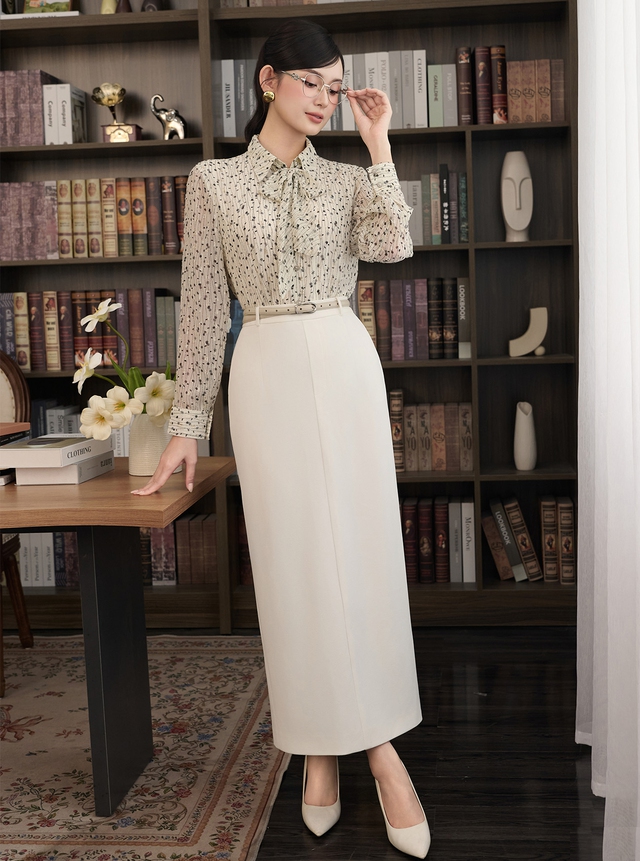 Chân váy dáng dài, điểm chạm thanh lịch cho tủ đồ công sở- Ảnh 2. Chân váy dáng dài, điểm chạm thanh lịch cho tủ đồ công sở- Ảnh 2.