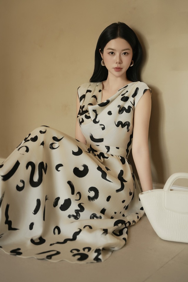 Không phải váy hoa, đây là kiểu váy họa tiết đẹp nhất mùa thu - Ảnh 1.