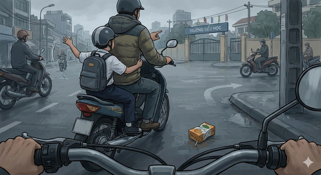 Những bịch r&aacute;c bị n&eacute;m ngay sau lưng phụ huynh - Ảnh 1.