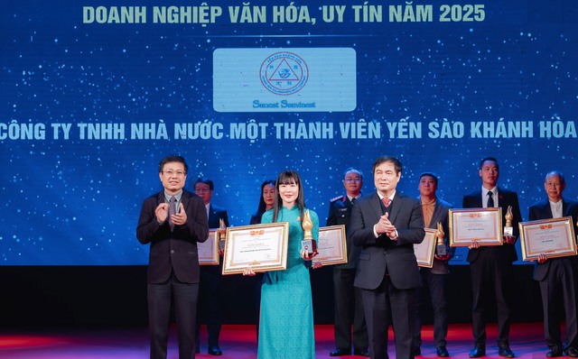 Yến s&agrave;o Kh&aacute;nh H&ograve;a v&agrave;o Top 20 'Doanh nghiệp Văn h&oacute;a, Uy t&iacute;n năm 2025' - Ảnh 1.