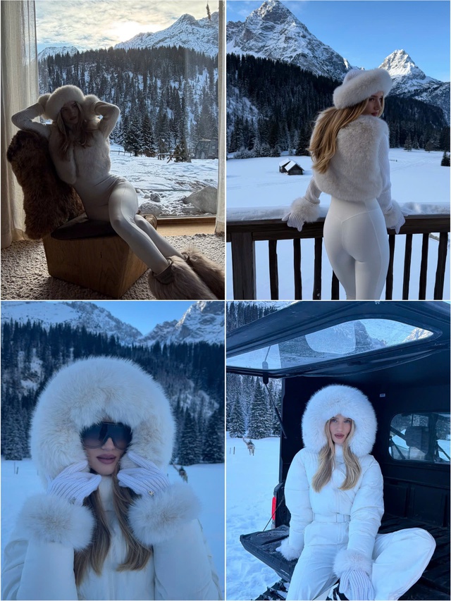 'Thi&ecirc;n thần' Rosie Huntington-Whiteley khoe sắc v&oacute;c n&oacute;ng bỏng giữa trời tuyết- Ảnh 4.