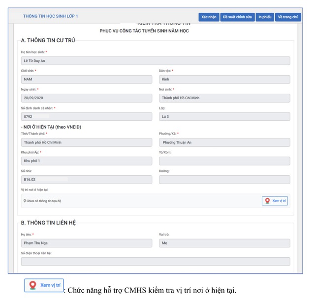 Tuyển sinh đầu cấp tại TP.HCM: C&aacute;c bước x&aacute;c nhận th&ocirc;ng tin phụ huynh cần lưu &yacute; - Ảnh 5.