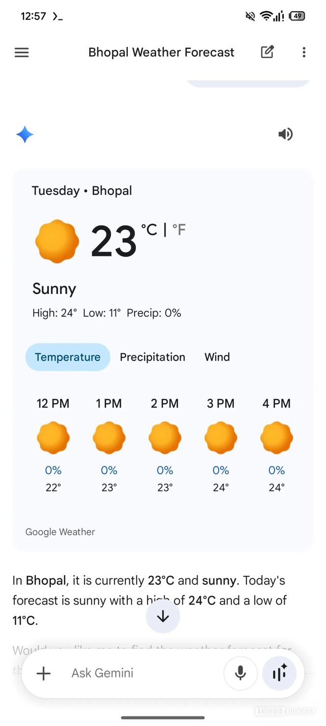 Gemini vừa cập nhật t&iacute;nh năng xem thời tiết tương t&aacute;c cực tiện lợi tr&ecirc;n smartphone - Ảnh 1.