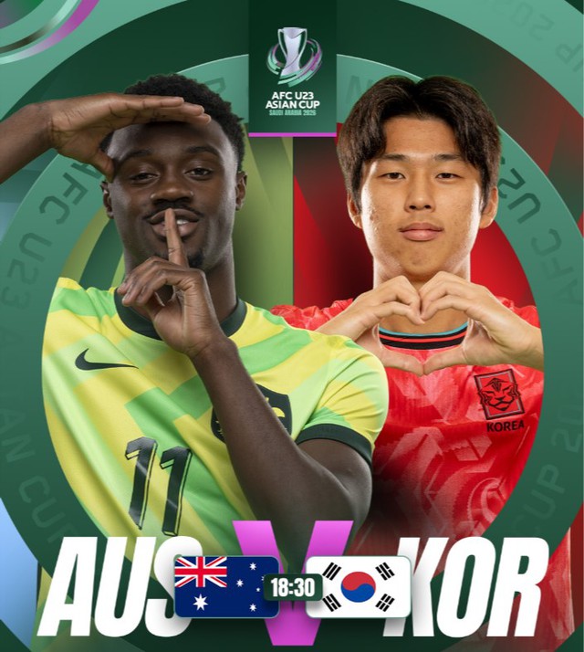U.23 Hàn Quốc vất vả hạ U.23 Úc, đối đầu Nhật Bản ở bán kết châu Á- Ảnh 1. U.23 Hàn Quốc vất vả hạ U.23 Úc, đối đầu Nhật Bản ở bán kết châu Á- Ảnh 1.