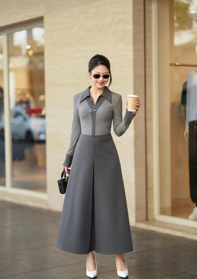 Chân váy dáng dài: Vẻ đẹp dịu dàng theo từng bước chân- Ảnh 1.