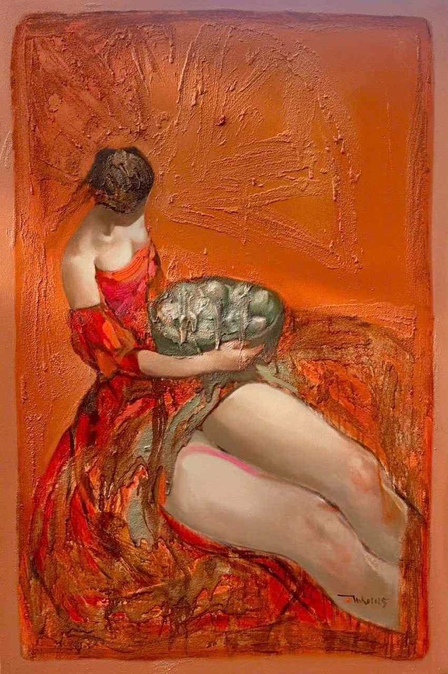 Đầu năm xem triển l&atilde;m của họa sĩ Tứ R&ocirc;, lắng nghe ph&aacute;i đẹp kể chuyện- Ảnh 1.