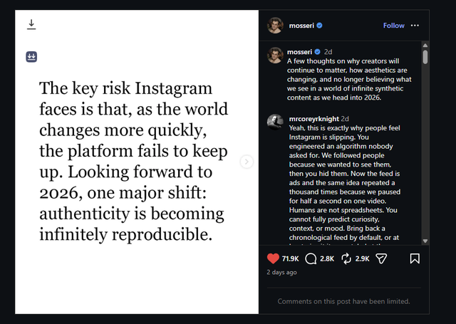 Instagram đối mặt th&aacute;ch thức x&aacute;c thực nội dung khi AI ng&agrave;y c&agrave;ng tr&agrave;n lan - Ảnh 1.