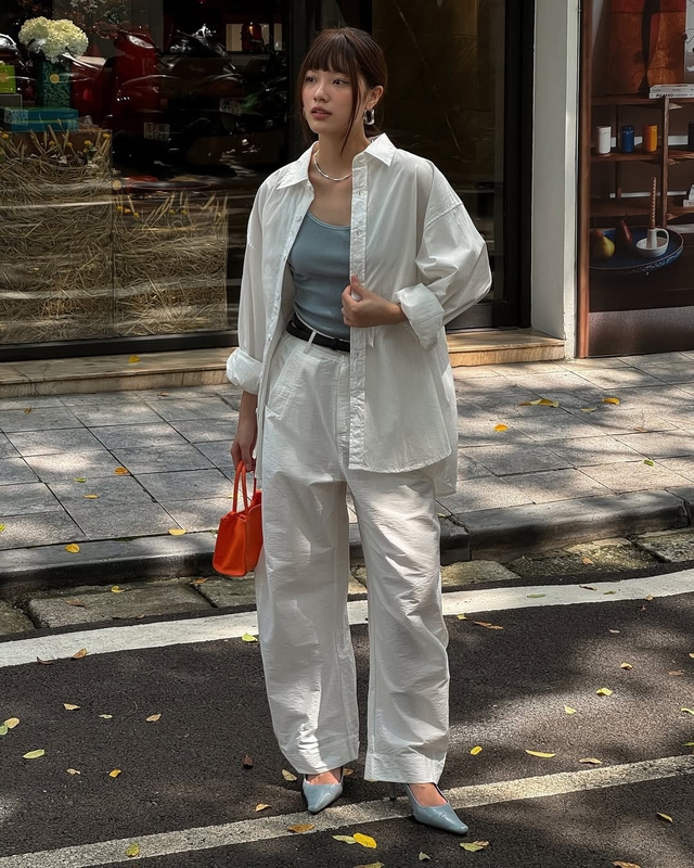 Áo sơ mi phối quần dáng suông chuẩn phong cách hiện đại- Ảnh 3.