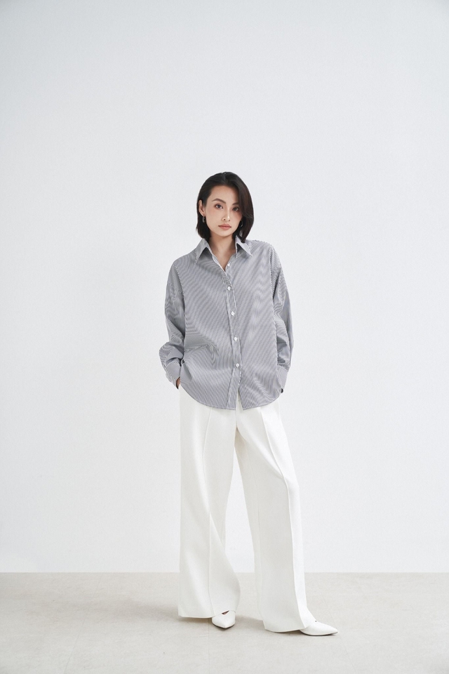 Áo sơ mi phối quần dáng suông chuẩn phong cách hiện đại- Ảnh 5.