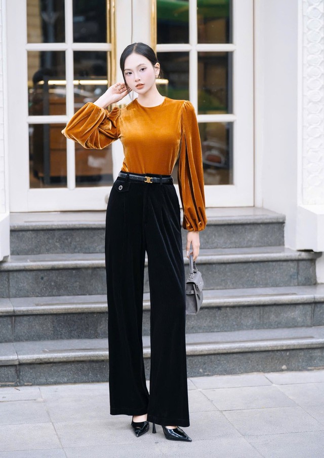 Quần nhung trầm ấm, 'chìa khóa' cho vẻ ngoài sang trọng thầm lặng- Ảnh 3.