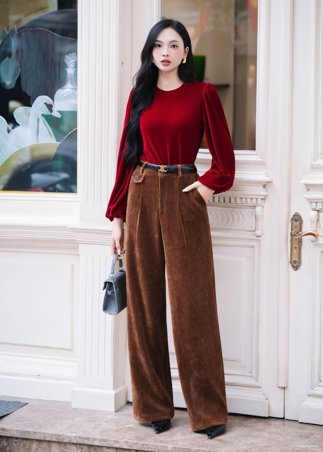 Quần nhung trầm ấm, 'chìa khóa' cho vẻ ngoài sang trọng thầm lặng- Ảnh 8.