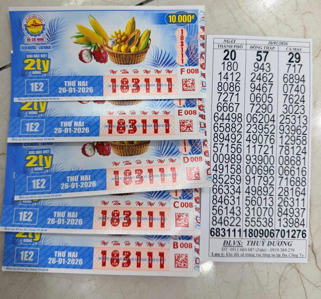 TP.HCM: Lộ diện h&agrave;ng loạt v&eacute; tr&uacute;ng xổ số miền Nam ng&agrave;y 26 th&aacute;ng 1- Ảnh 1.