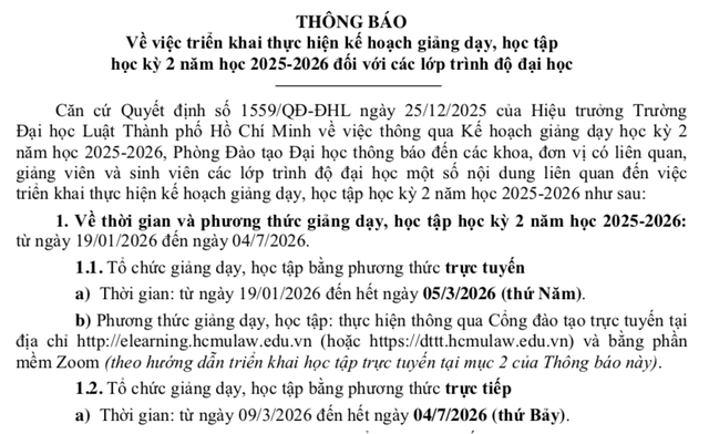 Lịch nghỉ Tết Nguy&ecirc;n đ&aacute;n 2026 d&agrave;i kỷ lục gần 2 th&aacute;ng ở một trường ĐH - Ảnh 1.