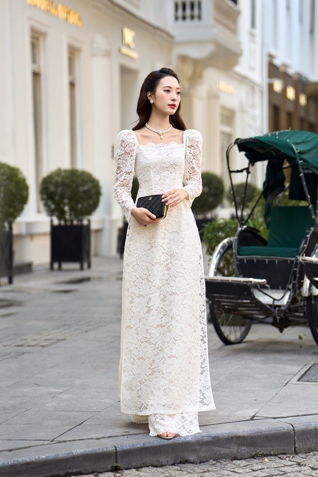 Xuân về, áo dài cách tân gợi mở vẻ đẹp tươi mới - Ảnh 3.