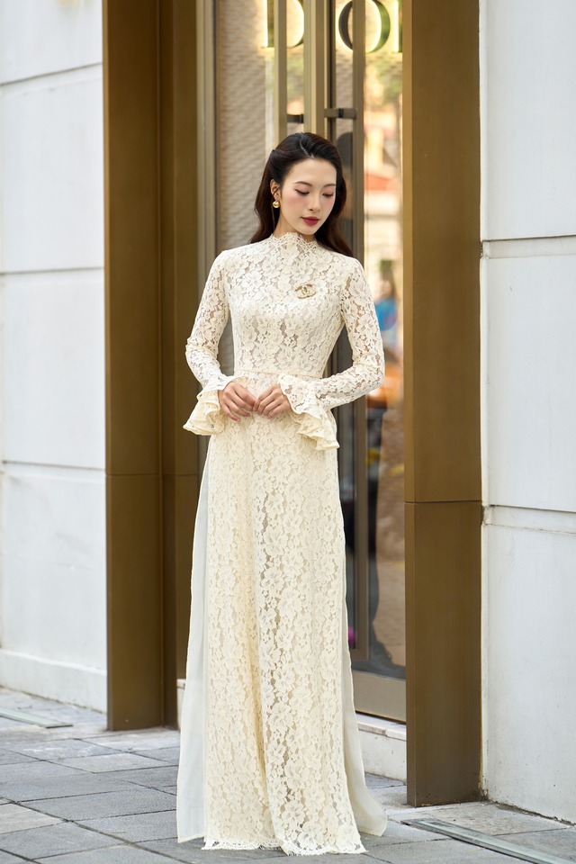 Xuân về, áo dài cách tân gợi mở vẻ đẹp tươi mới - Ảnh 6.