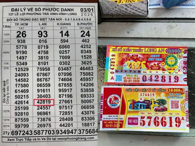 Xuất hiện 140 tờ tr&uacute;ng xổ số miền Nam ng&agrave;y 3 th&aacute;ng 1 đ&agrave;i Long An- Ảnh 1.