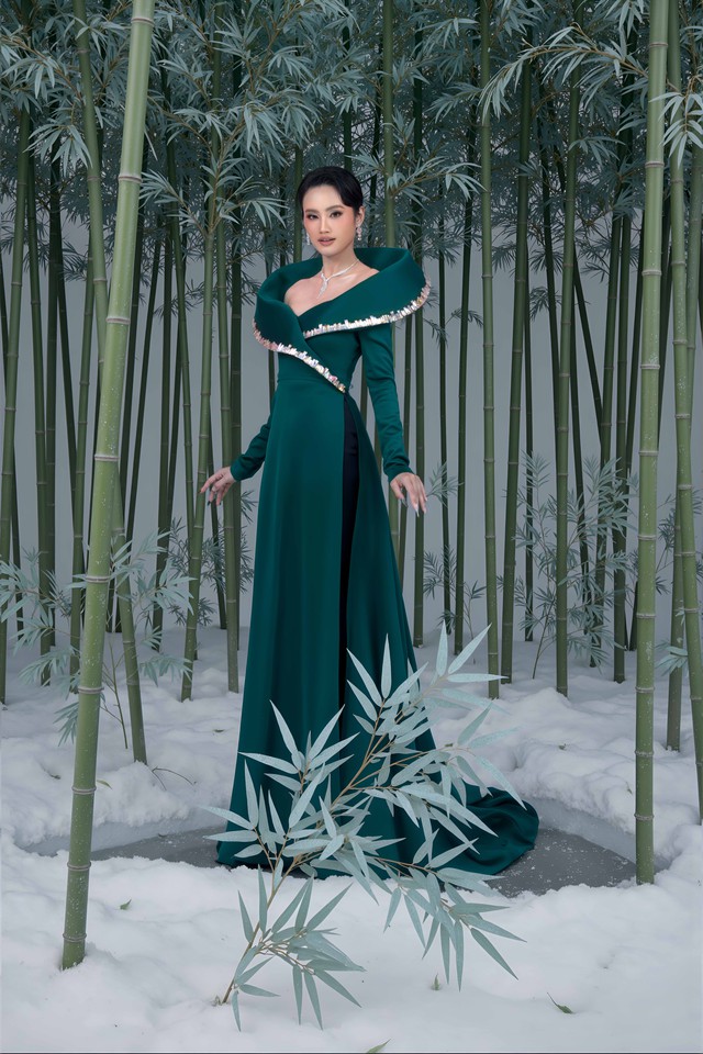 Áo dài cách điệu lạ mắt lấy cảm hứng từ bảng màu ngũ hành- Ảnh 6.