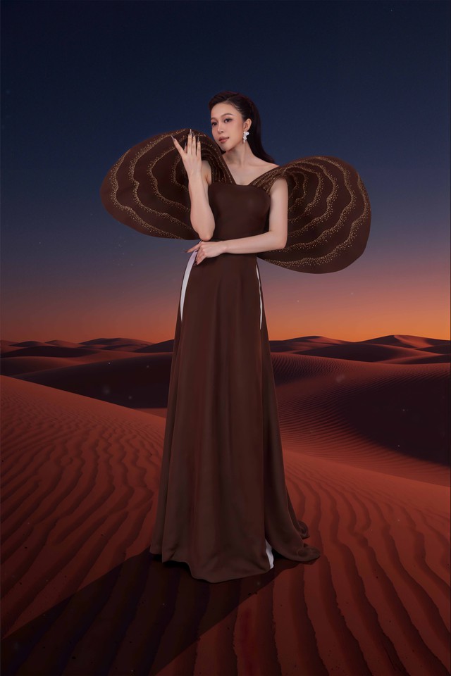 Áo dài cách điệu lạ mắt lấy cảm hứng từ bảng màu ngũ hành- Ảnh 4.