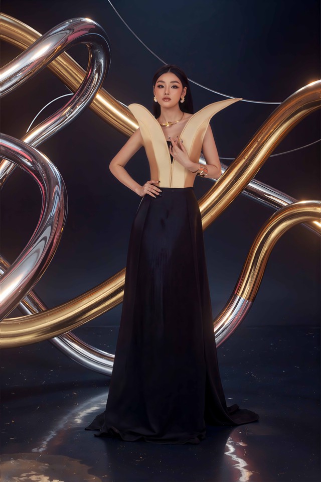 Áo dài cách điệu lạ mắt lấy cảm hứng từ bảng màu ngũ hành- Ảnh 5.