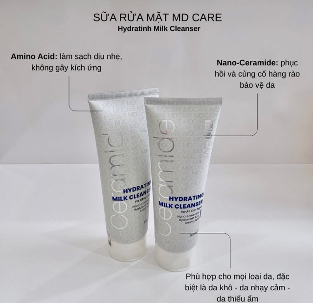 Review top 7 sữa rửa mặt cho da kh&ocirc; bong tr&oacute;c, gi&uacute;p l&agrave;n da căng mịn  - Ảnh 2.