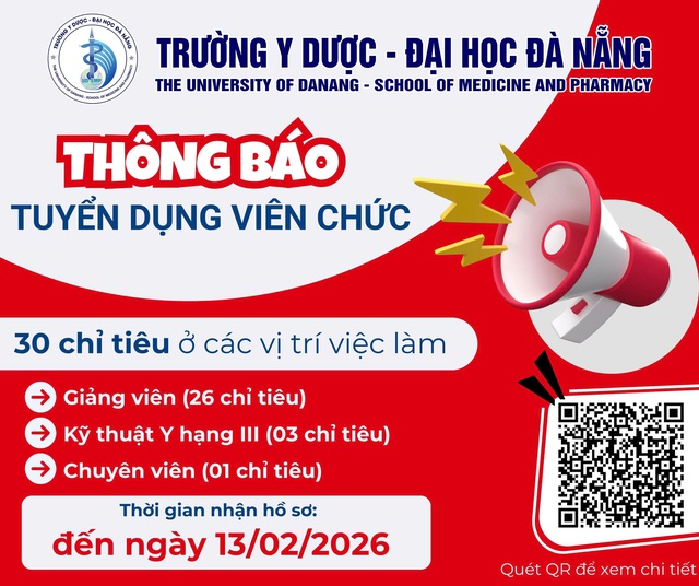 Trường Y dược - Đại học Đ&agrave; Nẵng tuyển dụng vi&ecirc;n chức năm 2025- Ảnh 1.