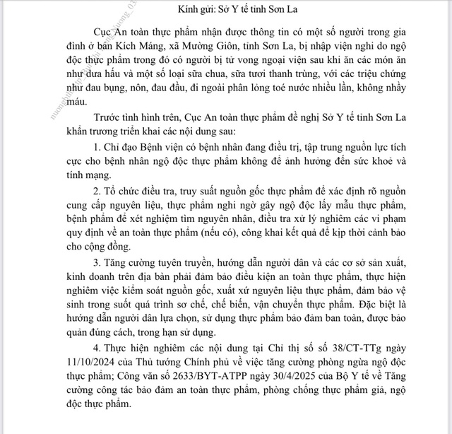 Sơn La: Tử vong sau khi ăn hoa quả v&agrave; một số loại sữa- Ảnh 1.