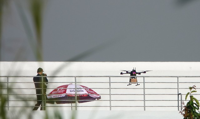 TP.HCM lần đầu thử nghiệm bay UAV giao hàng- Ảnh 3. TP.HCM lần đầu thử nghiệm bay UAV giao hàng- Ảnh 3.