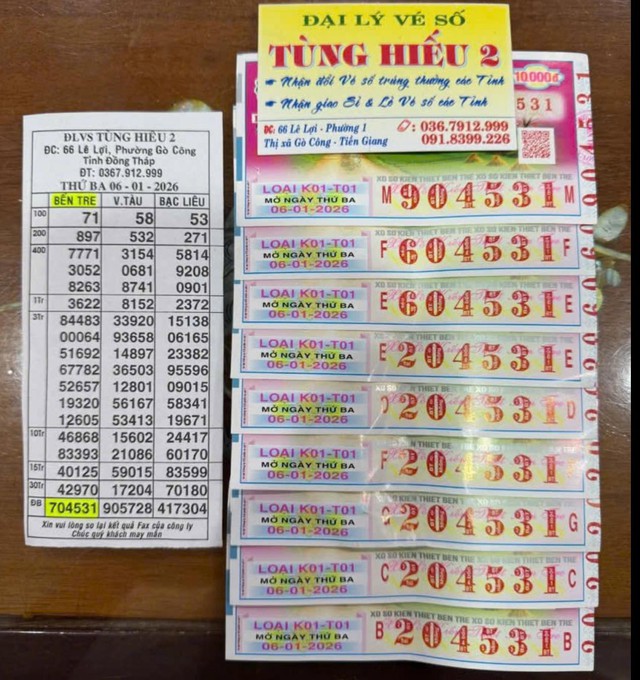 Xuất hiện 25 tờ tr&uacute;ng xổ số miền Nam ng&agrave;y 6 th&aacute;ng 1 đ&agrave;i Bến Tre  - Ảnh 2.