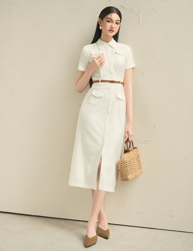 Váy sơ mi thắt eo duyên dáng, trang nhã - Ảnh 1.