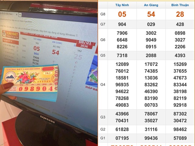 Kh&aacute;ch TP.HCM tr&uacute;ng 140 tờ xổ số miền Nam ng&agrave;y 8 th&aacute;ng 1 đ&agrave;i T&acirc;y Ninh - Ảnh 1.