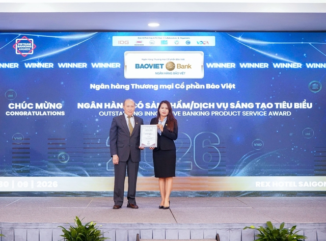 BAOVIET Bank được vinh danh ‘Ngân hàng có sản phẩm dịch vụ sáng tạo tiêu biểu 2026’ - Ảnh 1.