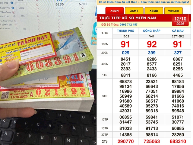 Xổ số miền Nam ngày 12 tháng 10: Hai người trúng nguyên cây, nhận chuyển khoản ngay - Ảnh 1.